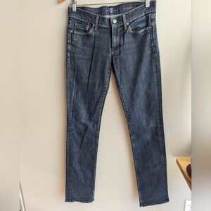7 For All Mankind Straight Leg Women's Size 27 Dark Wash Denim Office Carrier
